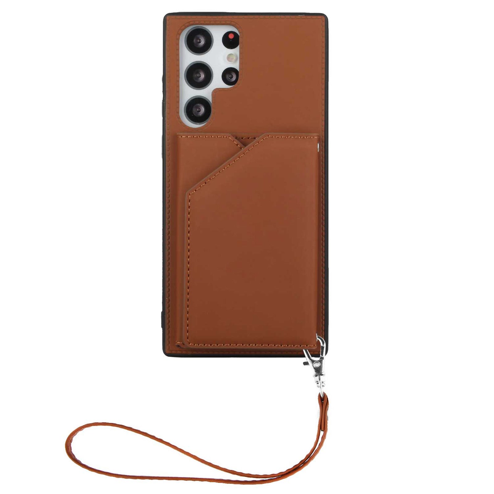 YB Leather Coating Series-2 for Samsung Galaxy S23 Ultra Kickstand Card Holder Phone Case PU Leather Coated TPU Cover with Strap YB Leather Coating Series-2 for Samsung Galaxy S23 Ultra Kickstand Card Holder Phone Case PU Leather Coated TPU Cover with Strap